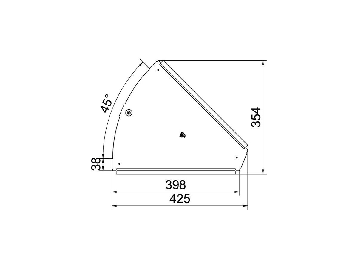 Deckel BET RBD 45° 400×425mm Stahl bandverzinkt