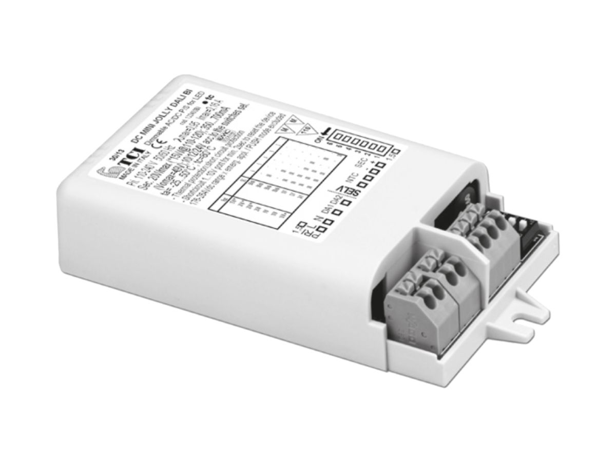 LED-Konverter TCI MINI JOLLY 20 DALI BI, 20W, 250…700mA/24V, 92×52×22mm