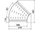 Bogen BET RB 45° 60×400mm Stahl bandverzinkt