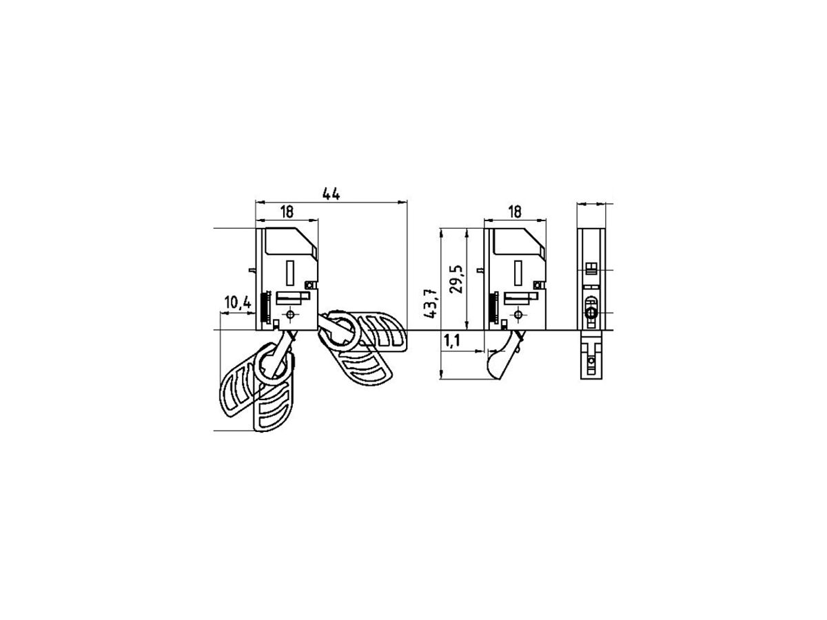 EB-Riegelschaltkontakt BSW RK1335U.06, Typ U, 1W 0.3A/30VDC, Kabel 6m, IP67