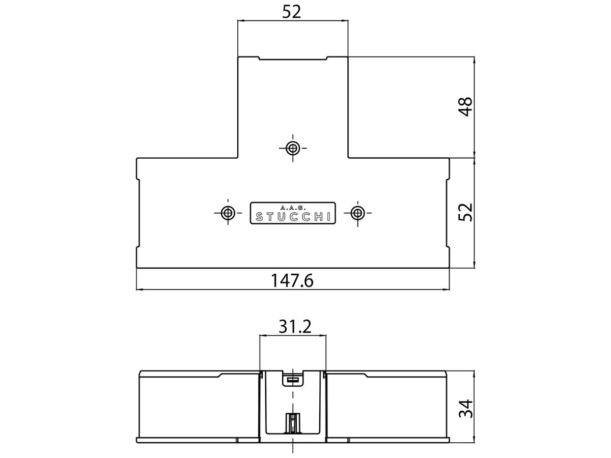 EB-Blindabdeckung Sylvania OneTrack T-Einspeiser Polycarbonat 148×100mm weiss