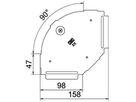 Deckel BET RBD 90° 100×157mm Stahl bandverzinkt Zink-Aluminium