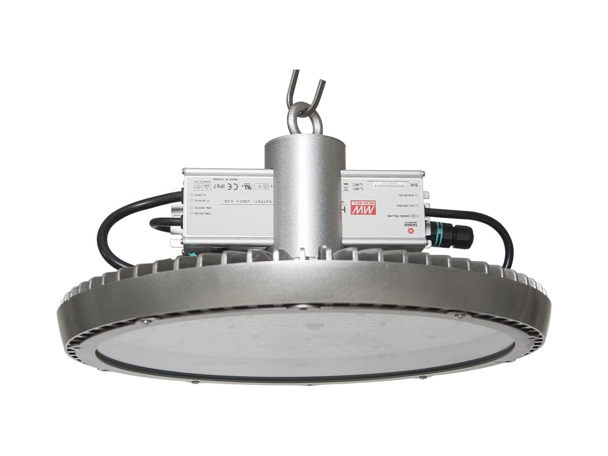 LED-Hallenstrahler DOTLUX LIGHTSHOWER 140W 18900lm 850 IP67 120° Ø405 Silber