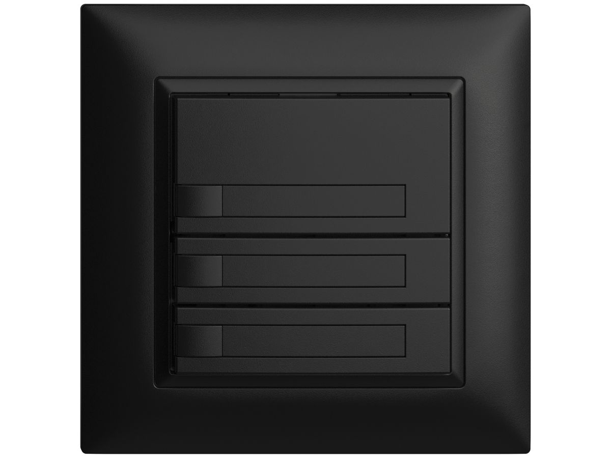 UP-Universaltaster 3×1T Schraubklemme EDIZIOdue schwarz, mit Papiereinlage
