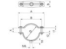 Rohr-/Kabelschelle Bettermann, mit Gewinde M6, Ø36…44mm, verzinkt