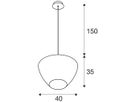 Pendelleuchte SLV ANTILO CONVEX E27 1×0…40W Ø400mm Kupfer