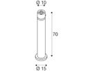 LED-Wegeleuchte SLV R-CUBE 75 15W 800lm 2700/3000K IP65 Ø100×700 anthrazit