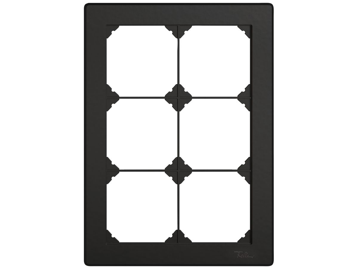 UP-Kopfzeile EDIZIO.liv SNAPFIX® 3×2 für frei wählbare Kombinationen schwarz