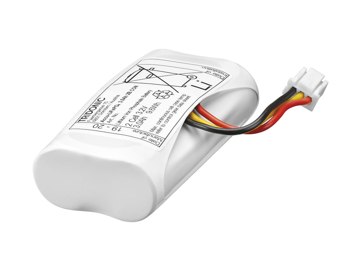 Hochtemperatur-Akku Tridonic LiFePO4 3Ah, 3.2V×2Zellen für Notlichteinheit R2A