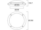 LED-Deckenleuchte Sylvania START HF SEN 14W 1450lm 830 IP66 DIM Ø350 schwarz