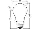 LED-Lampe LEDVANCE CLASSIC A E27 2.2W 470lm 2700K DIM Ø60×105mm Typ A mattiert