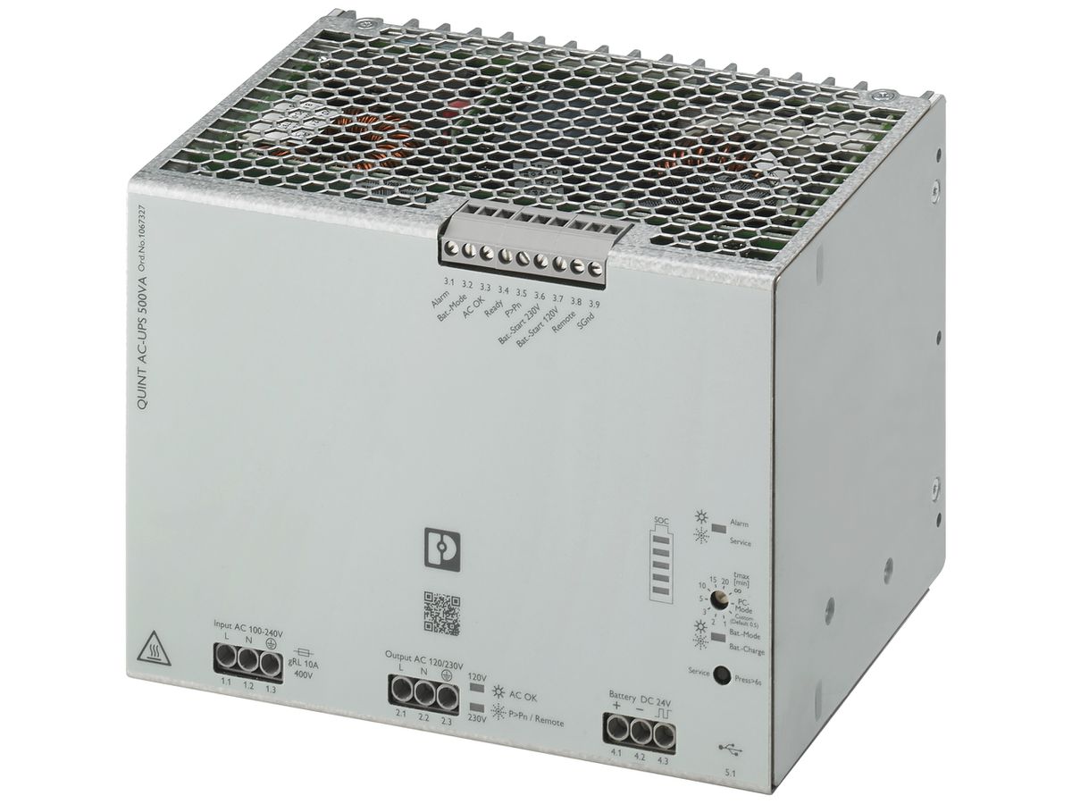 USV-Anlage PX QUINT4-UPS/1AC/1AC/500VA/USB IN 120/230VAC OUT 120/230VAC