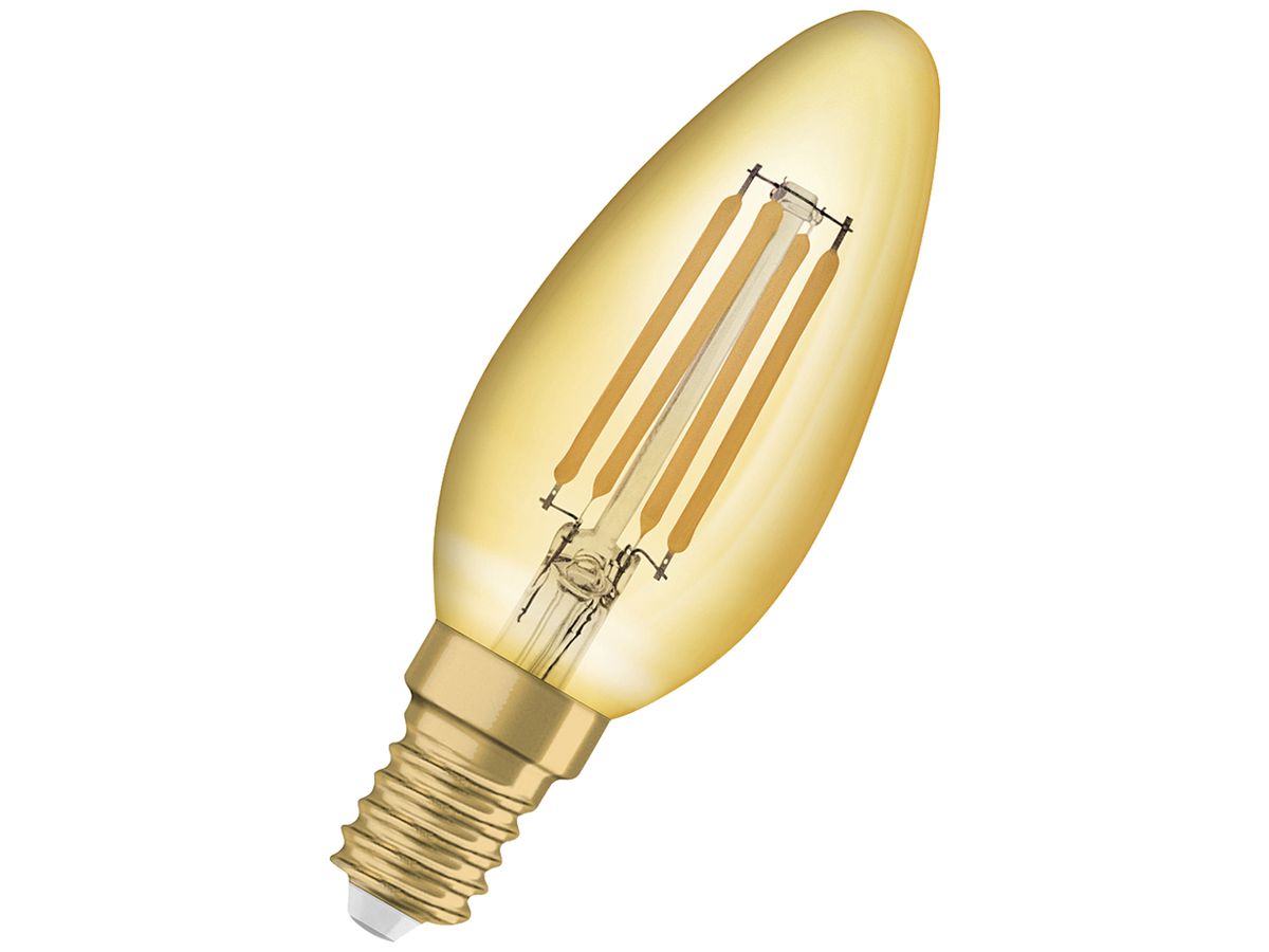 LED-Lampe LEDVANCE Vintage E14 4W 410lm 2400K Ø35×100mm B10.5 klar Gold