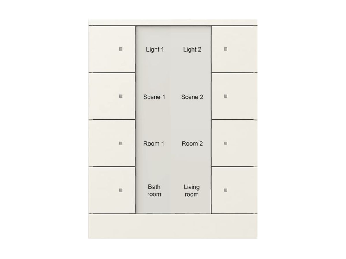 Tasterelement klein ABB-Tenton, 8 Tasten, studioweiss matt