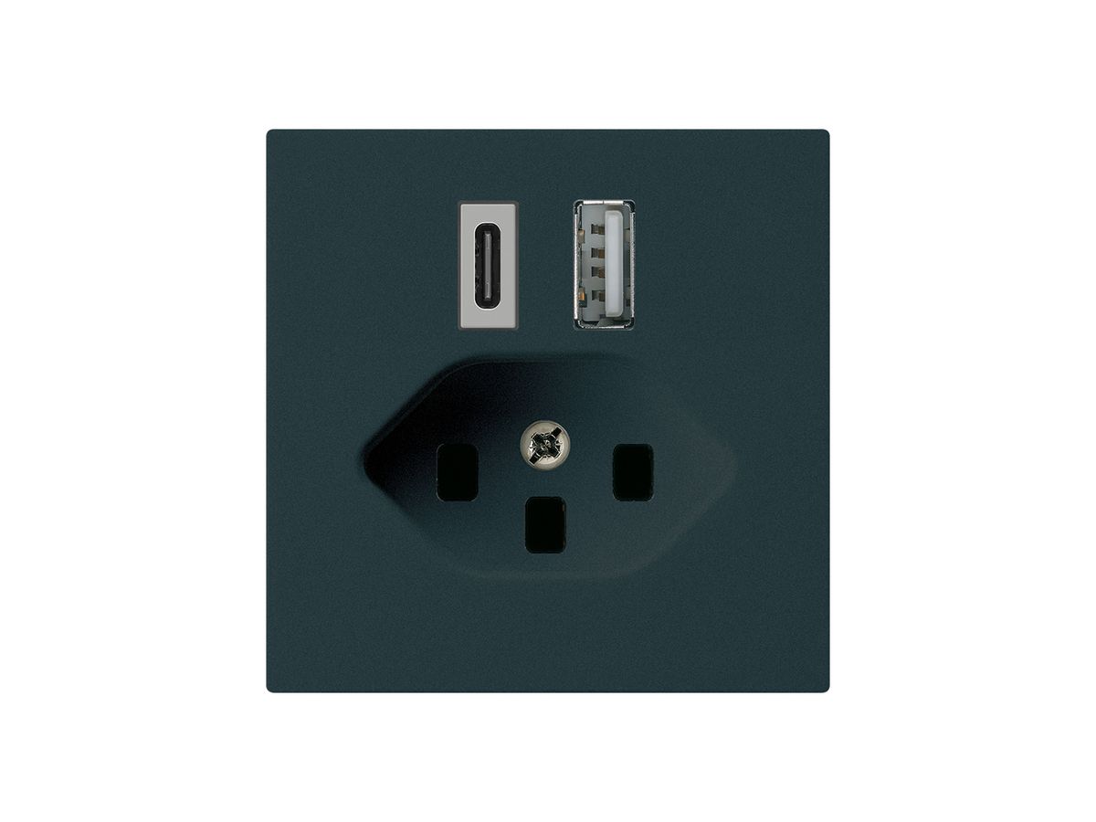 USB-Ladesteckdose kallysto 18W PD 1×Typ A 1×Typ C T23 schwarz