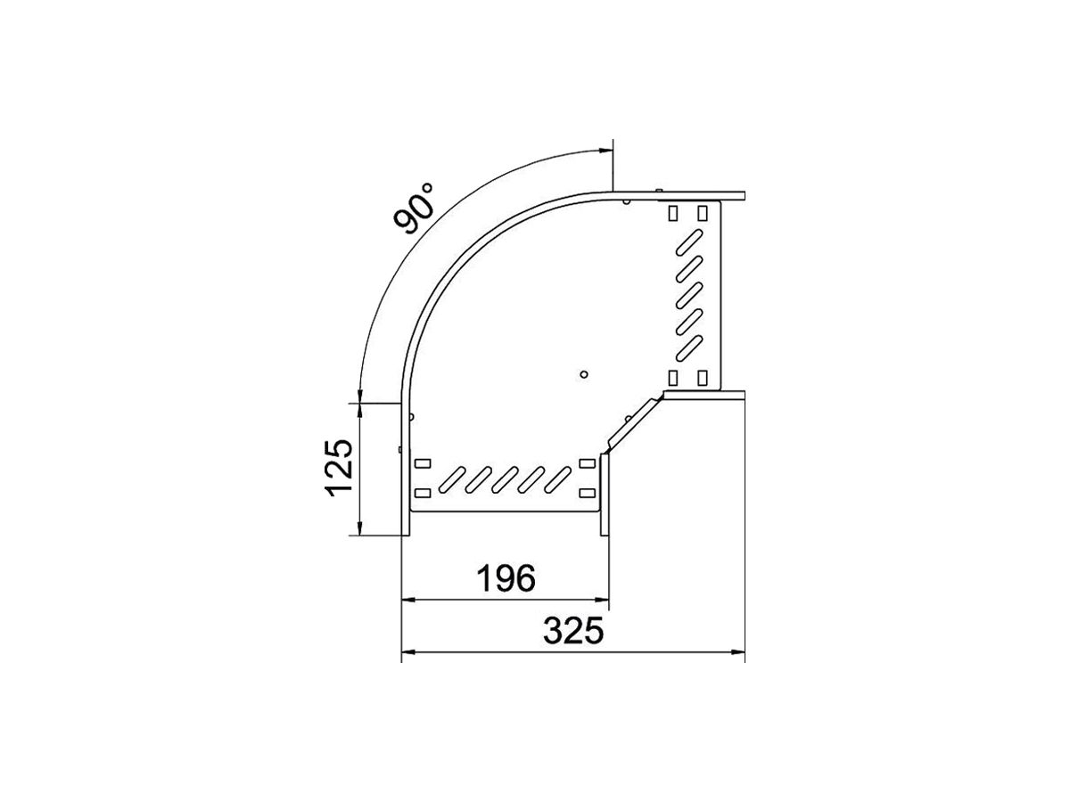 Bogen BET RB 90° 85×200mm Stahl bandverzinkt