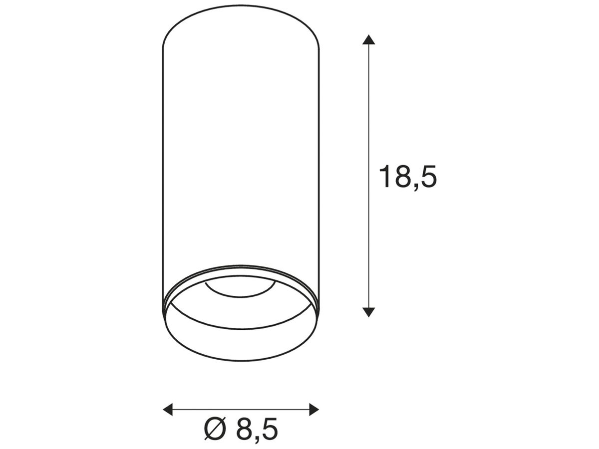 LED-Deckenleuchte SLV NUMINOS M DALI 20W 2060lm 4000K 60° Ø85×185mm weiss