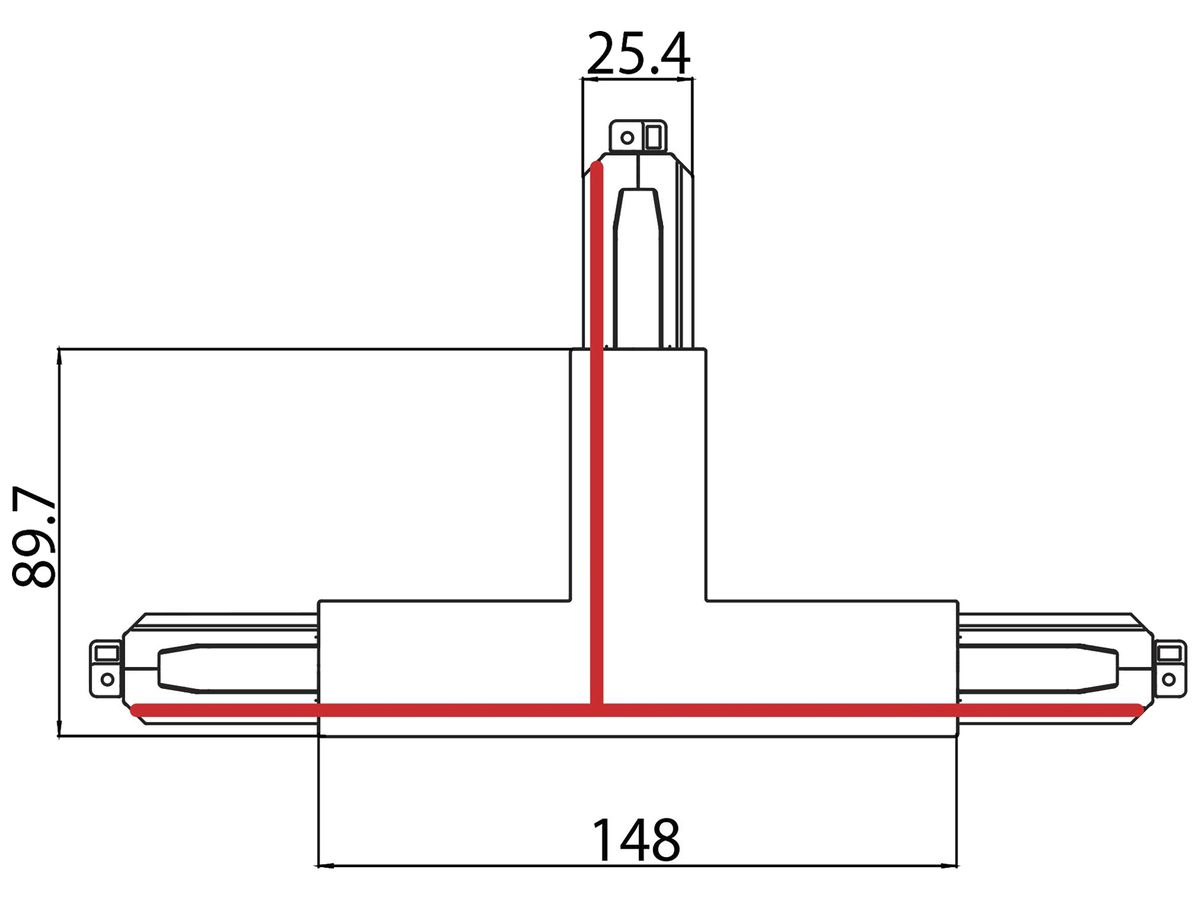 T-Einspeiser Sylvania OneTrack 3 Phasen DALI schwarz links aussen