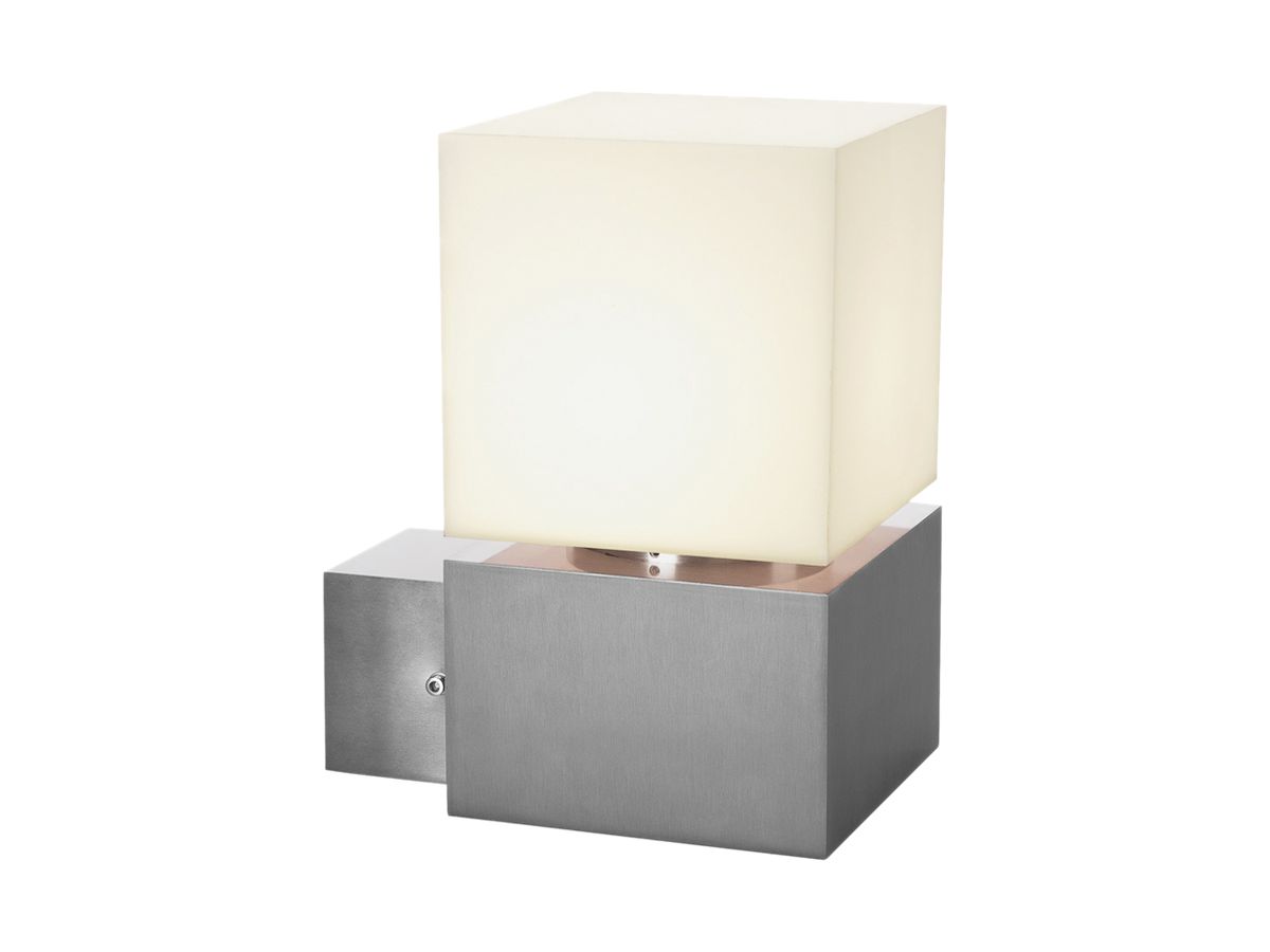 Wandleuchte SQUARE WALL E27 20W IP44 alu gebürstet