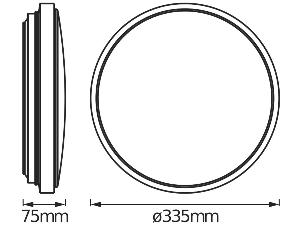 LED-Deckenleuchte LDV ORBIS FRAME CLICK HF 24W 1320lm 3000K Ø335mm weiss