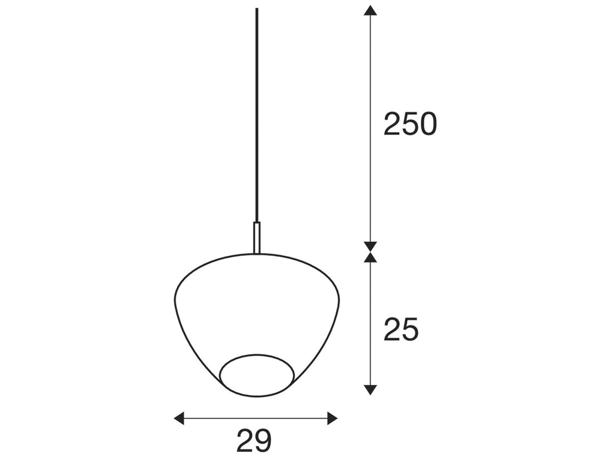 Pendelleuchte SLV PANTILO CONVEX 29 E27 40W Ø290×250mm chrom