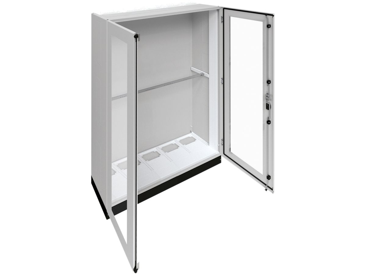 Schrank Hager univers SK I 1850×1300×400mm mit Sockel 100mm+Tür transparent IP55