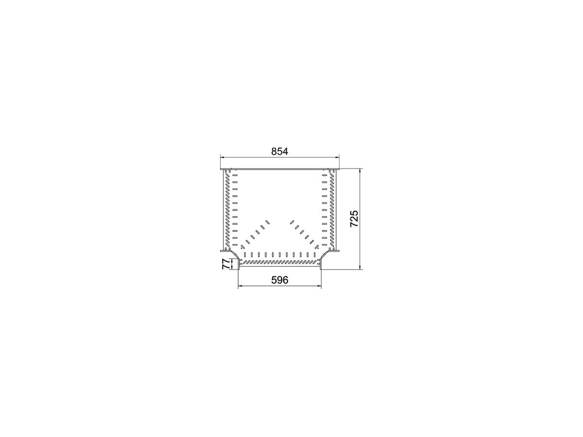 T-Stück BET RT 110×600mm Edelstahl A2 blank