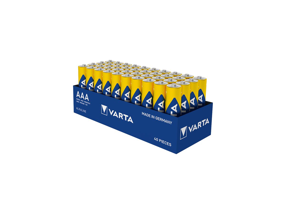 Batterie Alkali VARTA Longlife Power AAA Tray 40, 10×4 Stück