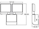 LED-Strahler theLeda S 17W 2×900lm 4000k mit Bewegungsmelder weiss IP55