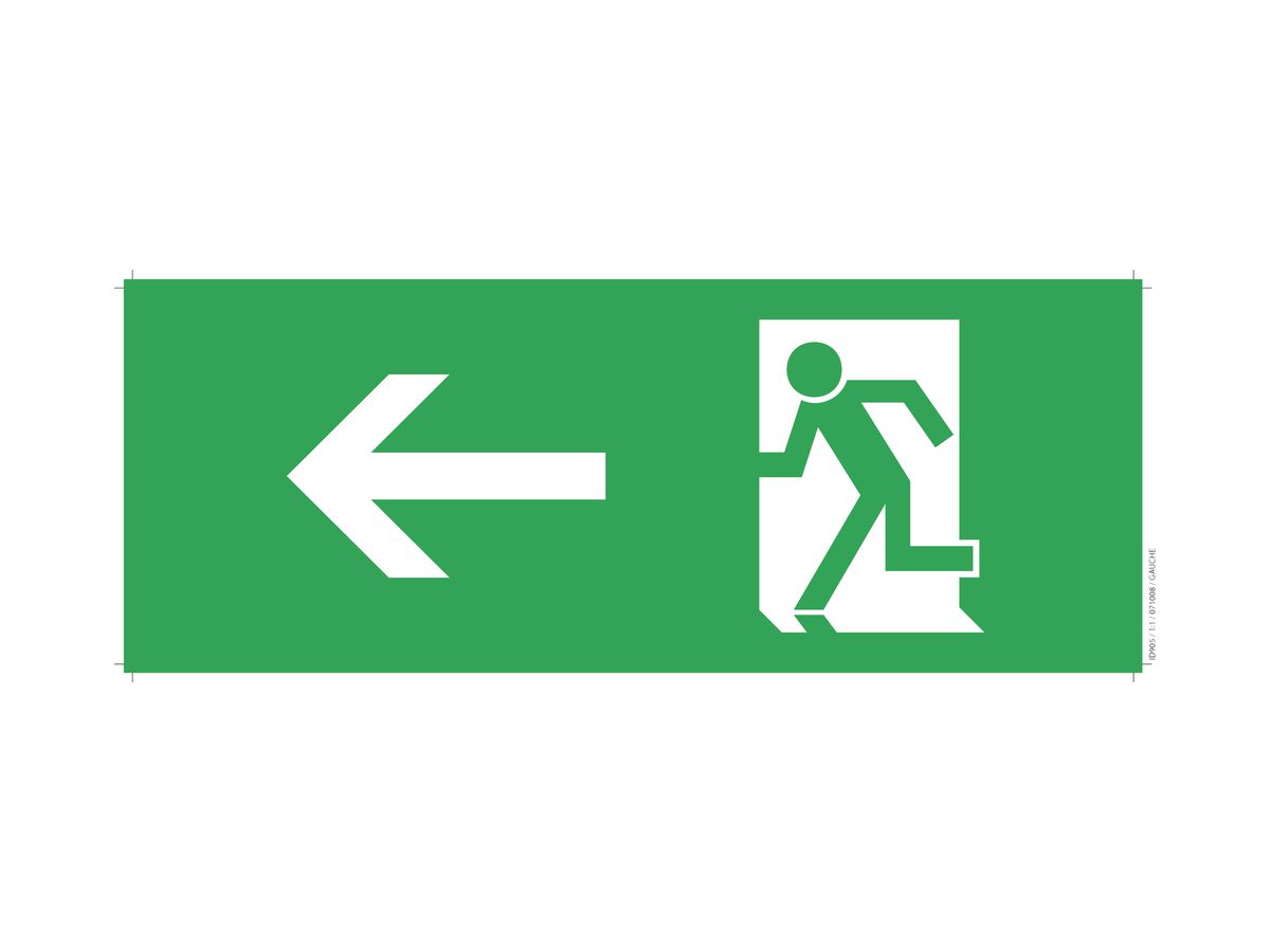 Piktogramm Rettungsweg nach links, für CFE 8 und CFE 9-11