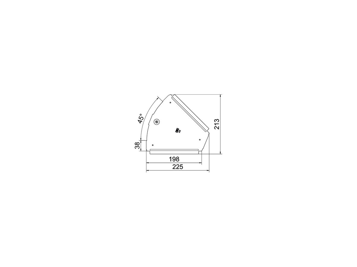 Deckel BET RBD 45° 200×225mm Stahl bandverzinkt Zink-Aluminium