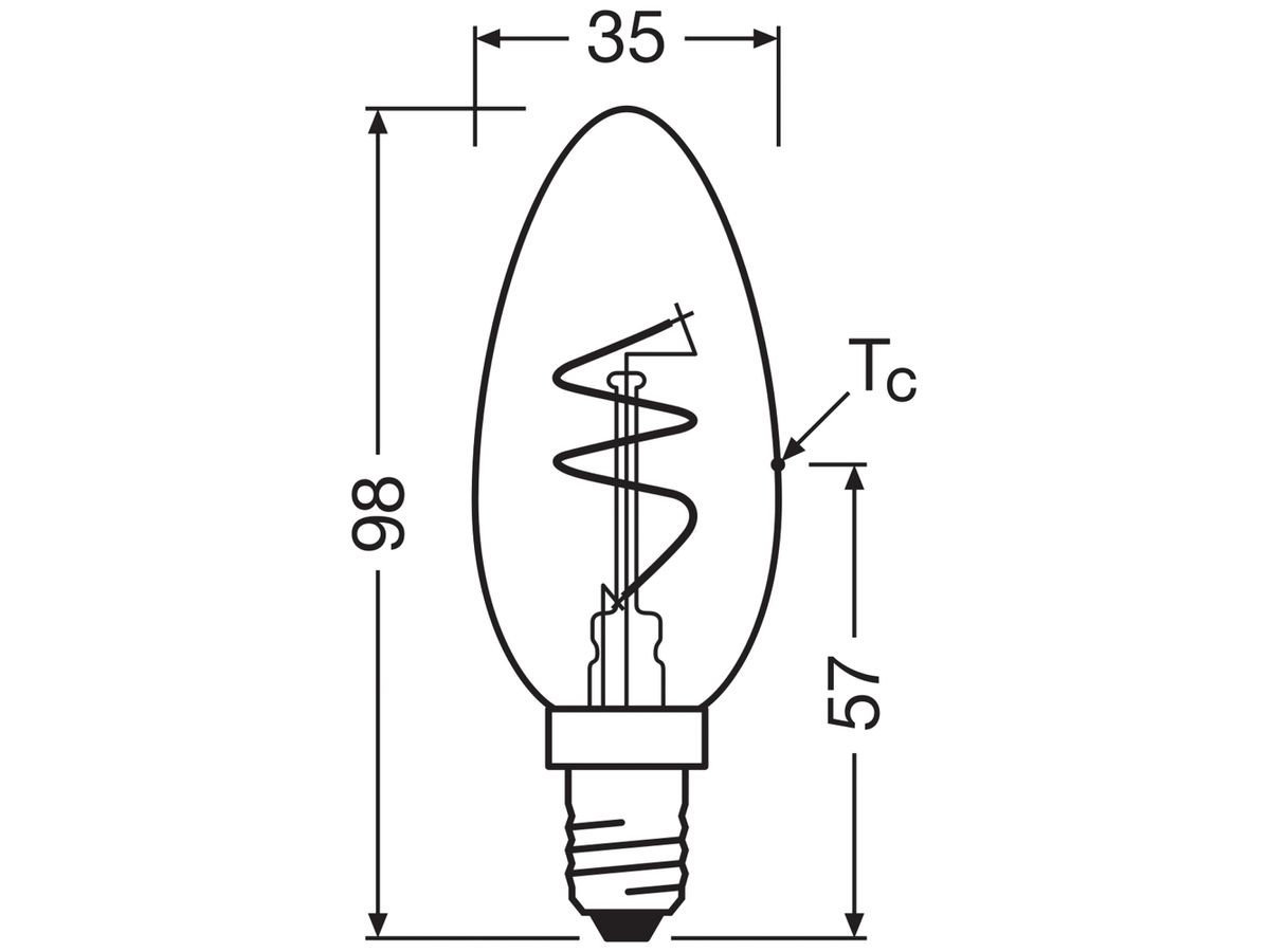 LED-Lampe Osram Vintage 1906 E14 3.1W 300lm 2700K DIM Ø35×98mm B10.5 klar