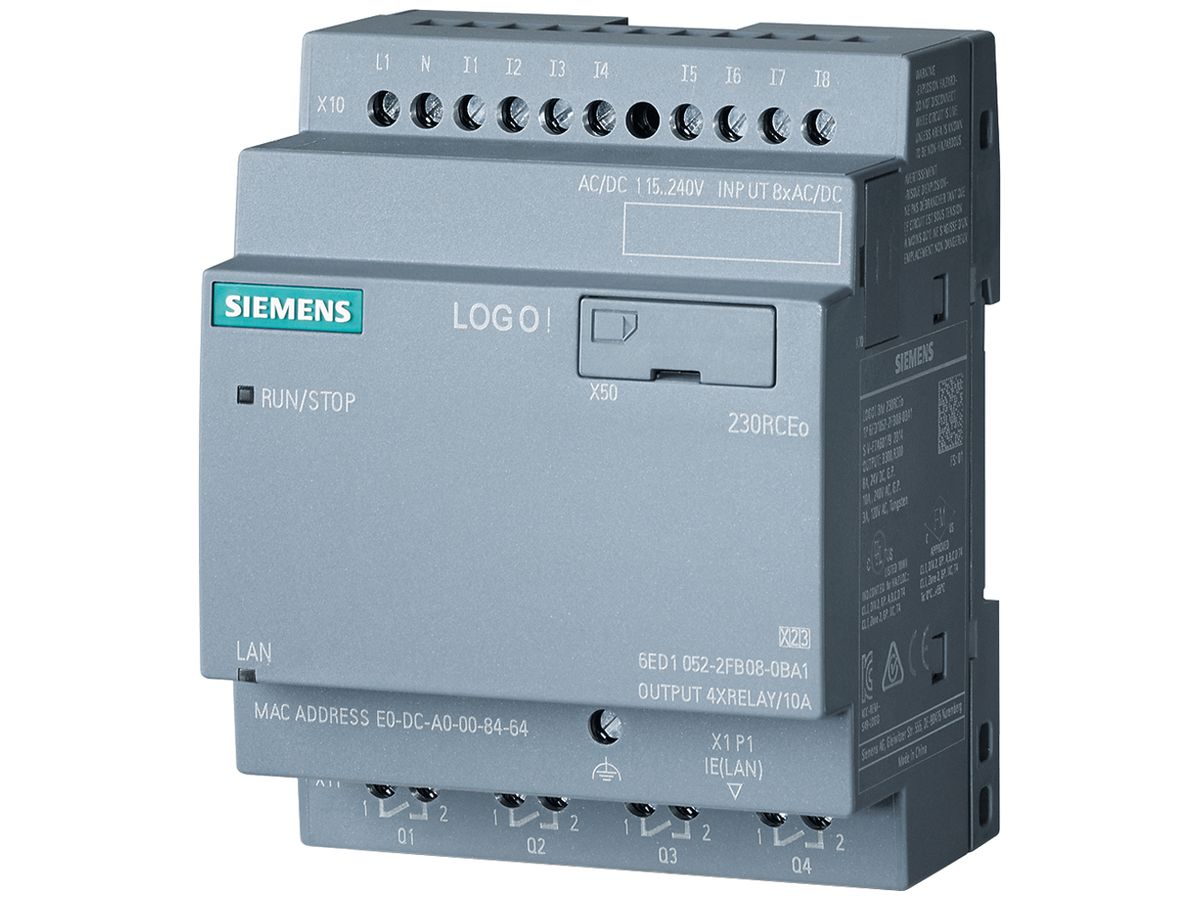 SPS-Logikmodul Siemens LOGO!8.3 230RCEO, 8DE/4DA