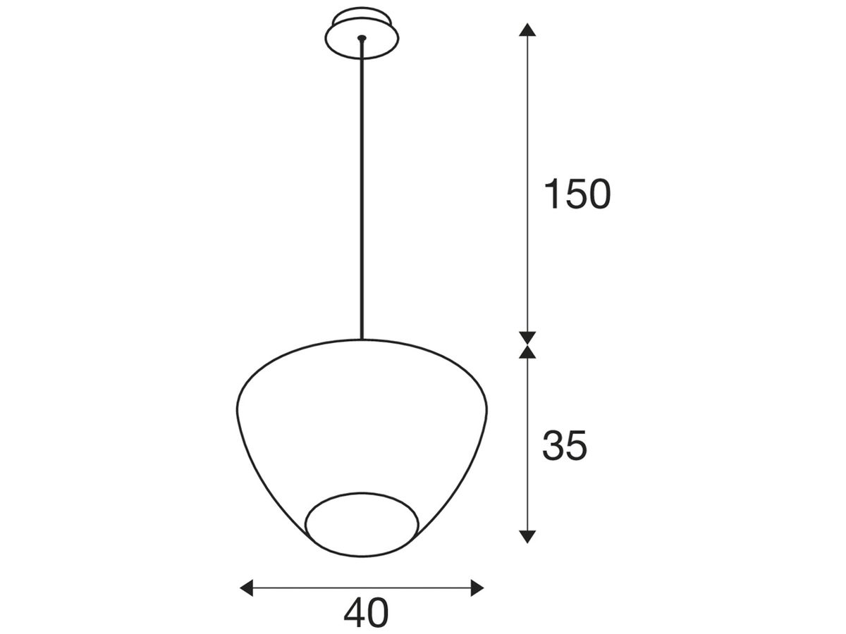 Pendelleuchte SLV PANTILO CONVEX 40 E27 40W Ø400×350mm chrom