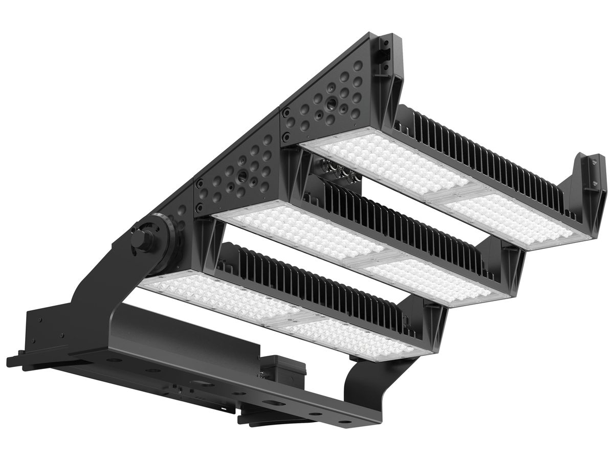 LED-Strahler DOTLUX HLFsport 1200W 153450lm 4000K IP66 131×34° 1-10V schwarz