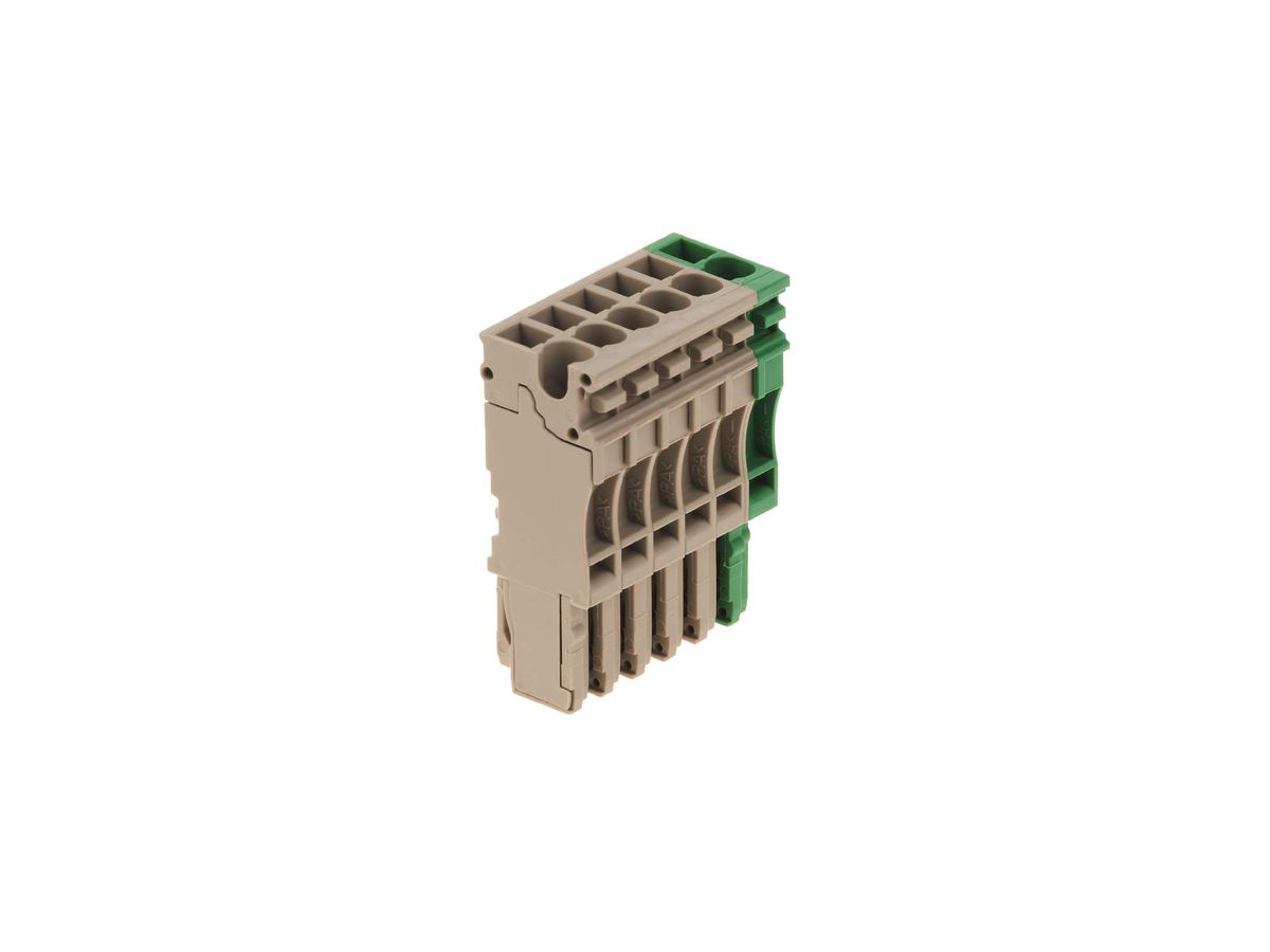 Stecker Weidmüller ZP 2.5/1AN/6 Zugfeder 2.5mm² 6L grün, beige