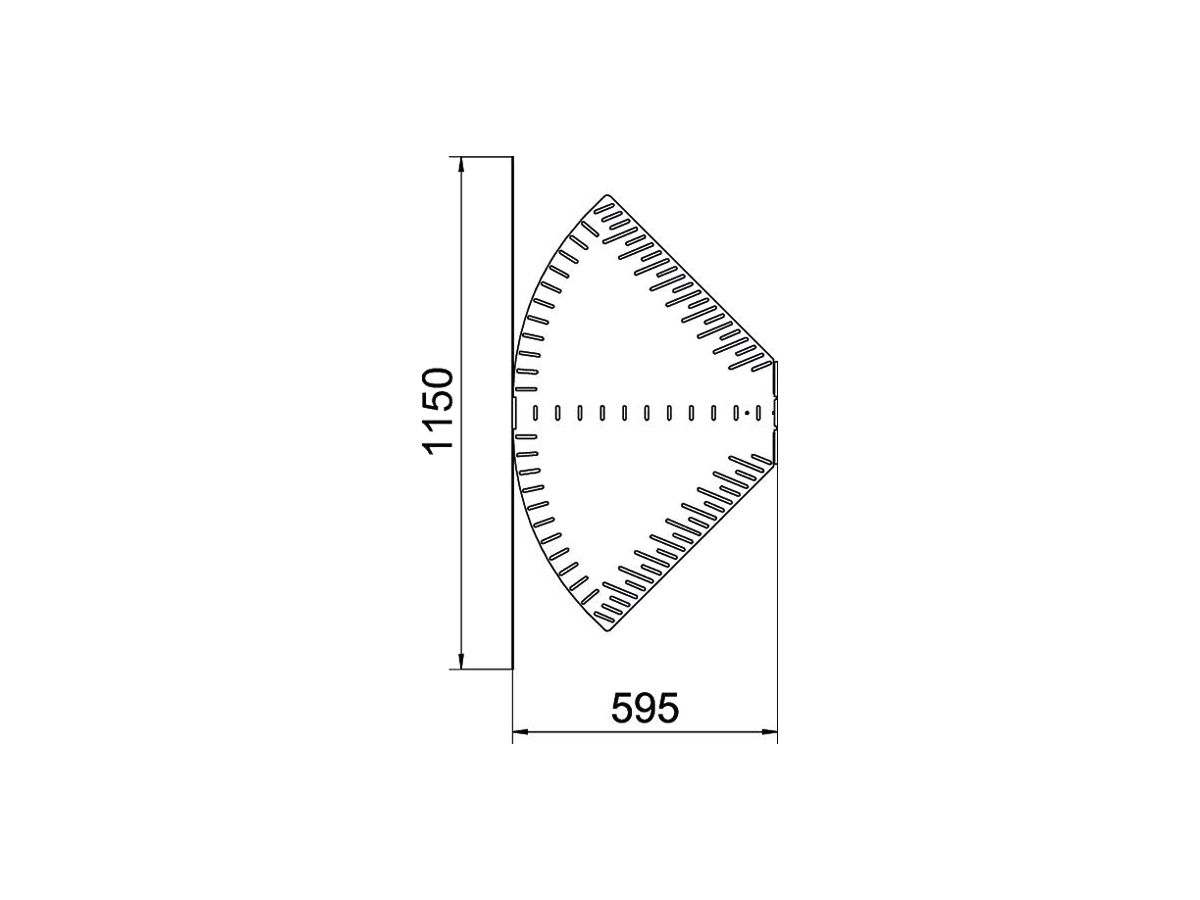 Bogen BET RB W verstellbar 60×600mm Stahl bandverzinkt