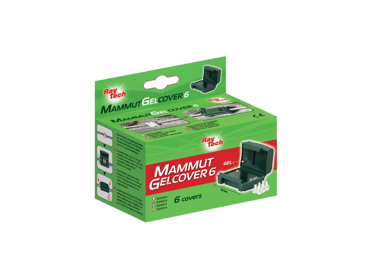 Verbindungsmuffe Raytech Mammut Gel Cover 6 mit Gel 3×6mm² IPX8 63×41×28mm