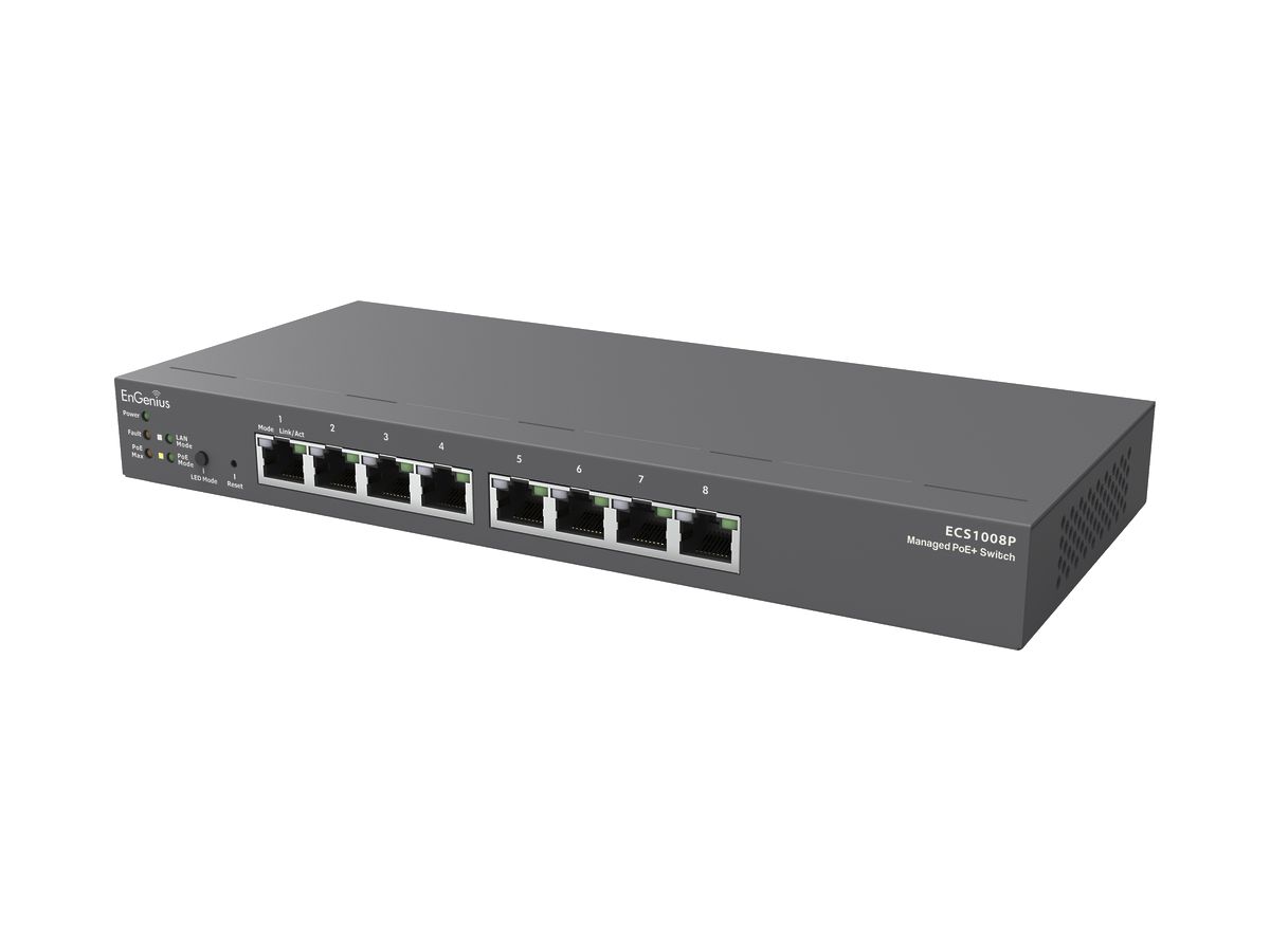 Cloud Switch EnGenius ECS1008P, managed, PoE, 8-Port Gigabit, 55W