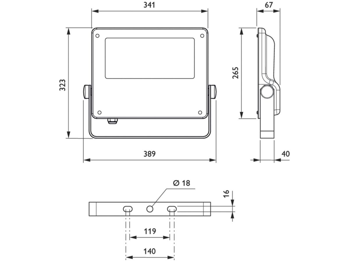 LED-Strahlerleuchte CoreLine Tempo BVP125 LED120/730 A, grau