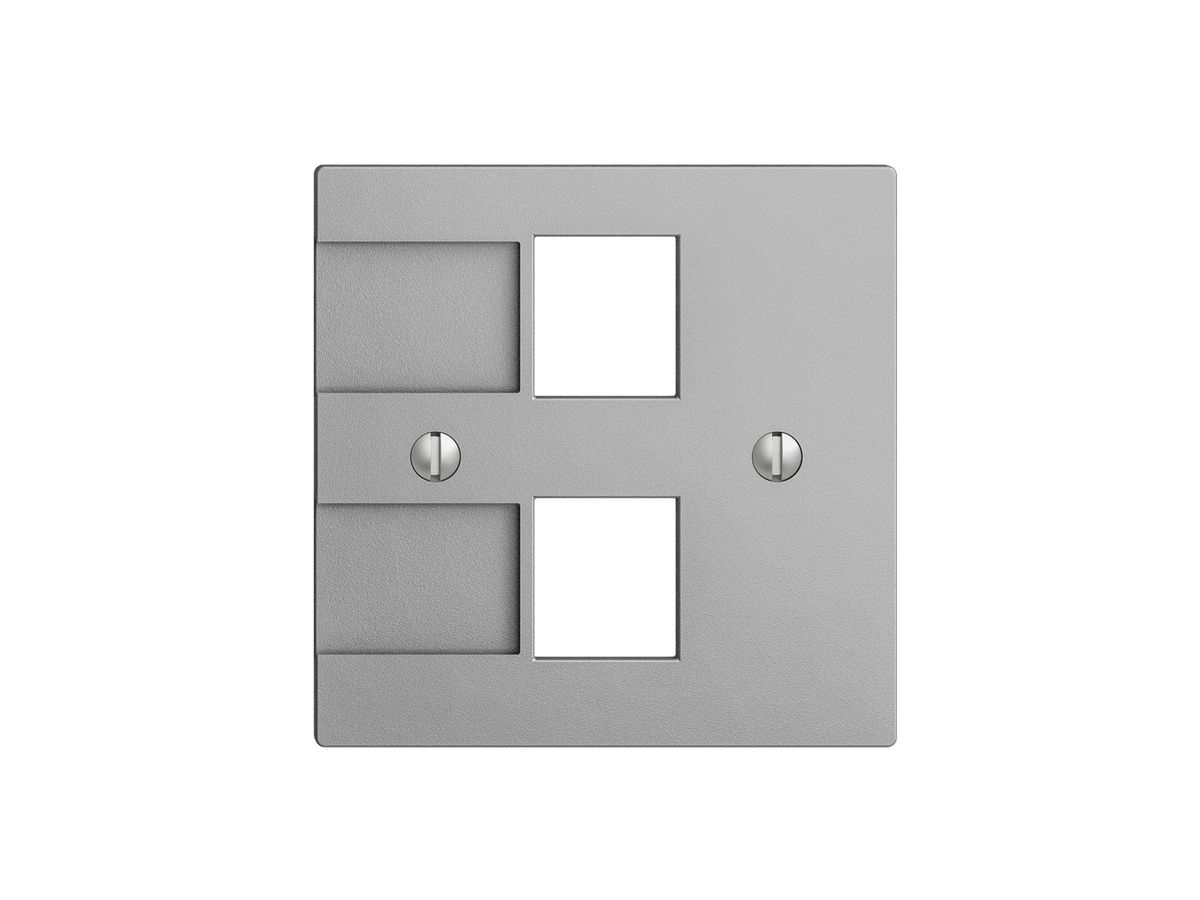 Montageset Krone für 2×RJ45 EDIZIOdue silver leer