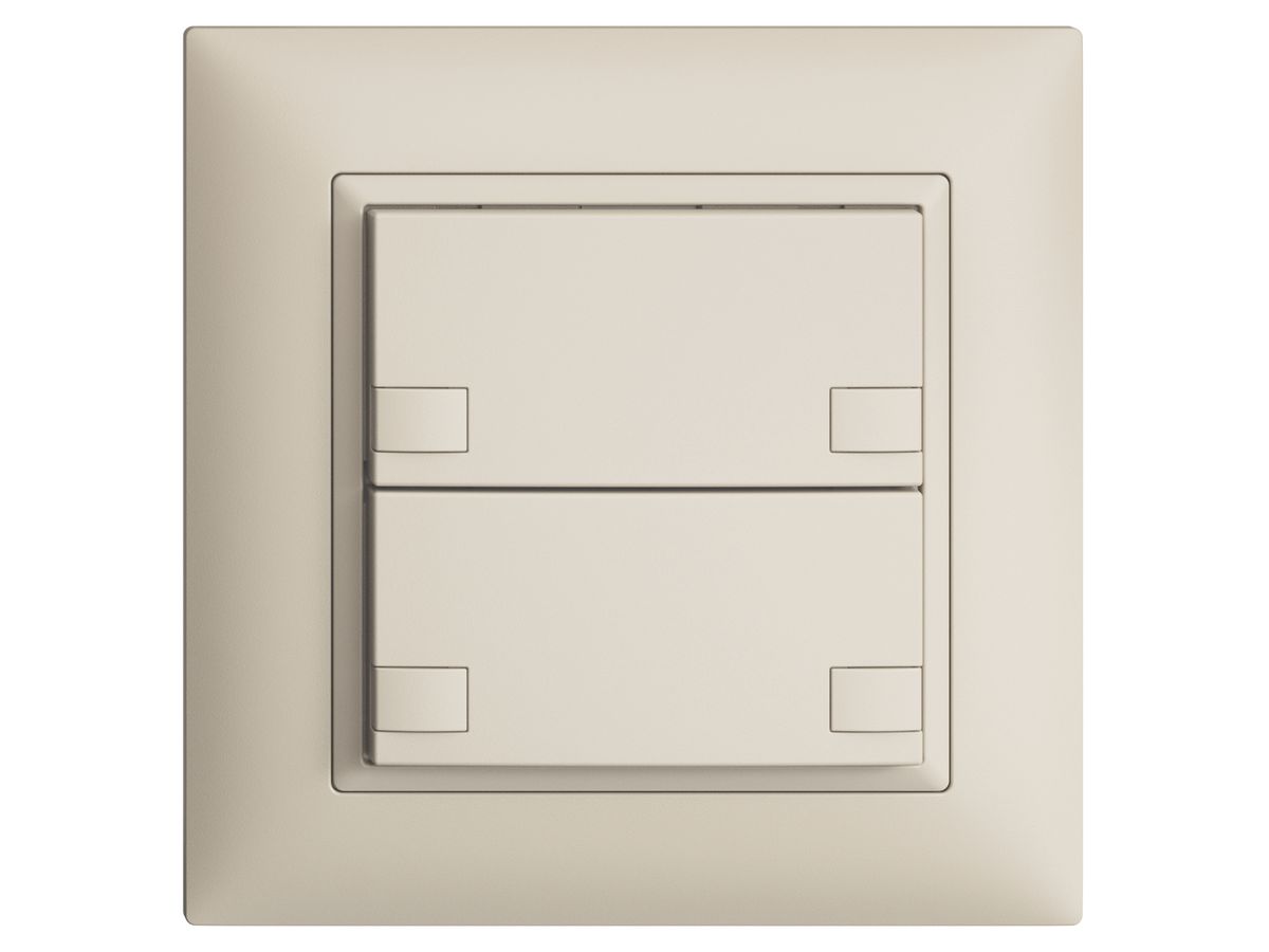 UP-KNX-Taster RGB EDUE FMI, 250mW, o.LED, 2×Taste, 2×Tastenbelegung, crema