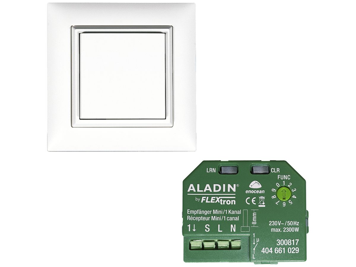 RF-Installationsset 2 ALADIN Mini, 1×Taster + 1×Schaltaktor