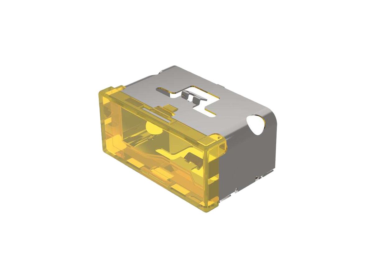 Druckhaube EAO03 gelb flach 18×38mm Kunststoff transluzent