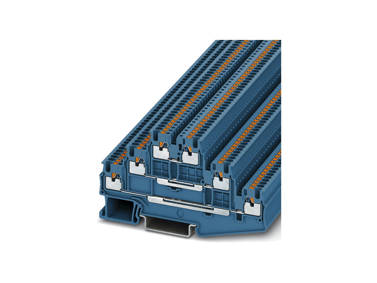 Dreistock-Reihenklemme Push-In 0.14…1.5mm² blau