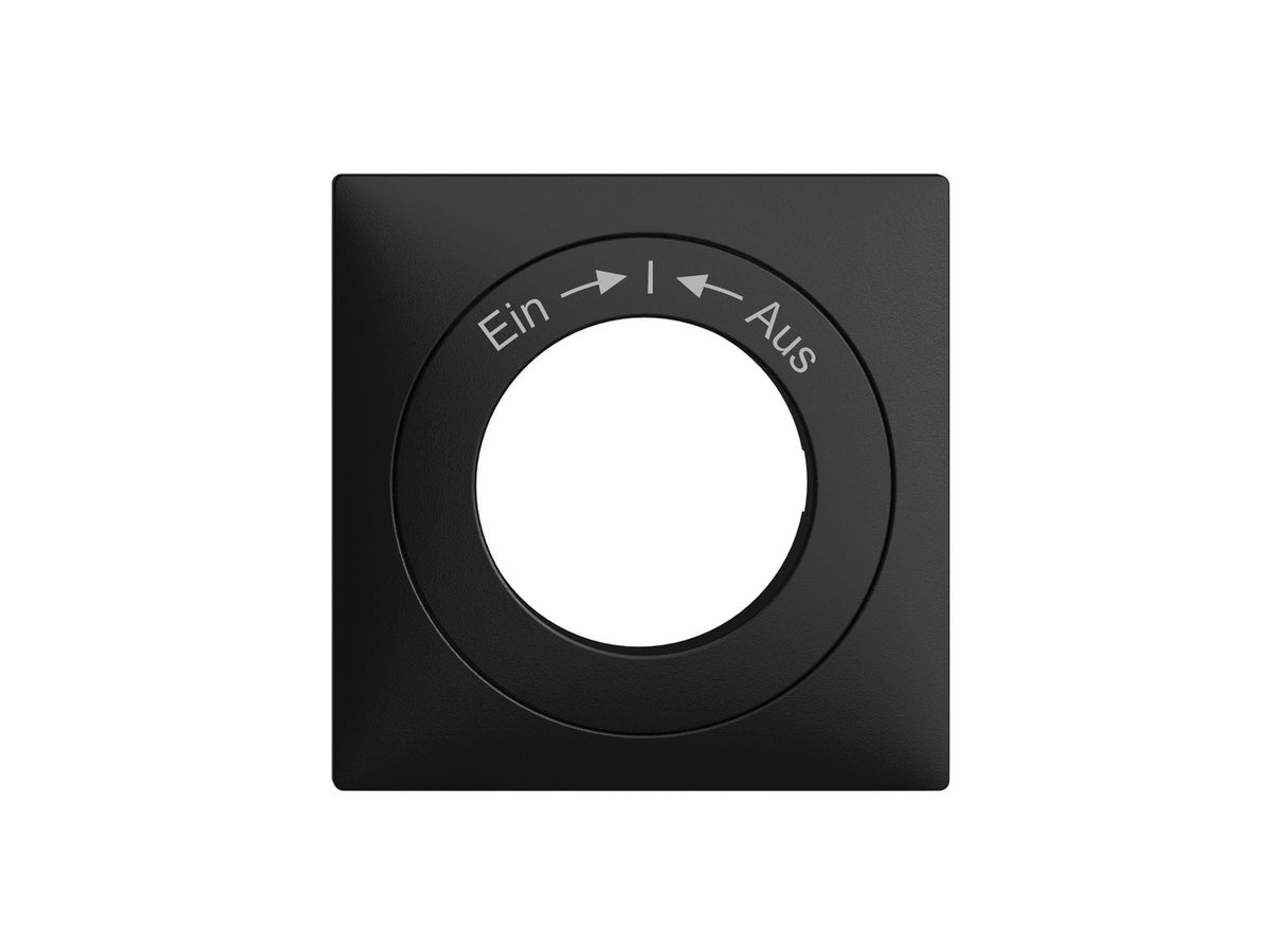 Frontset Ein->I<-Aus EDIZIOdue schwarz 60×60mm für Schlüsselschalter