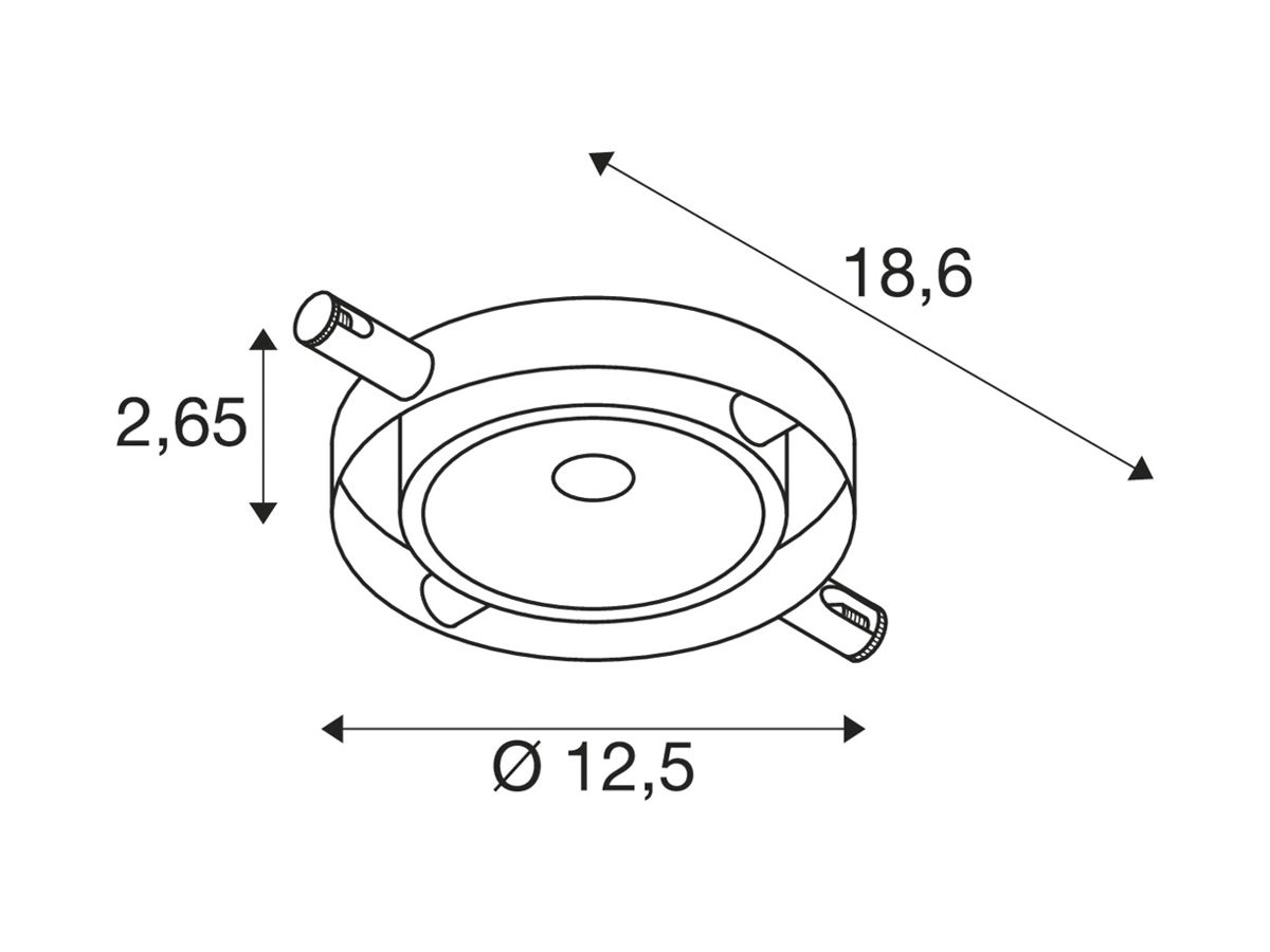 LED-Spot SLV TENSEO DURNO 6W 360lm 2700K Ø125×26.5mm chrom