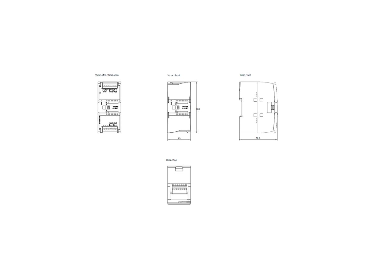 SPS-Eingabemodul Siemens SIMATIC S7-1200 SM 1231 AI 4×16bit