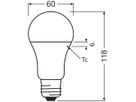 LED-Lampe LEDVANCE Classic A E27 10W 1055lm 827 Ø60×113mm Typ A mattiert
