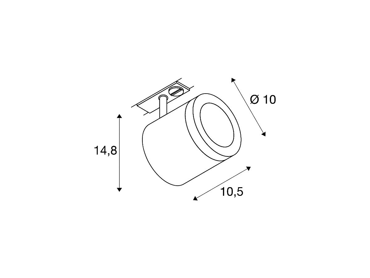 LED-Strahler SLV ENOLA_C, 12W 3000K 900lm 35° mit 1-Phasen-Adapter IP20 schwarz